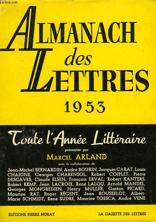 ALMANACH DES LETTRES, 1953