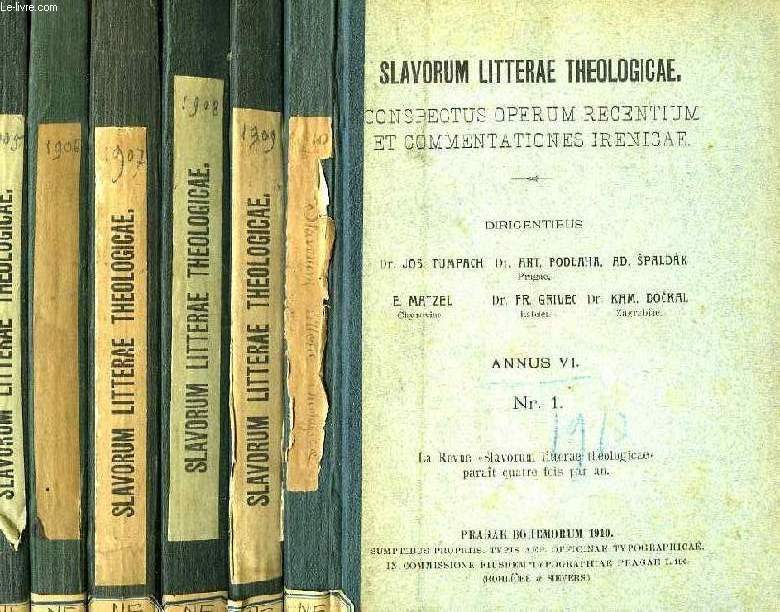 SLAVORUM LITTERAE THEOLOGICAE CONSPECTUS PERIODICUS, ANNUS I-VI, 1905-1910, 6 VOLUMES