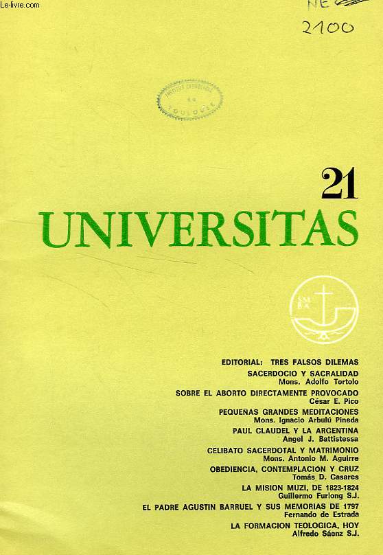 UNIVERSITAS, AO 5, N 21, AGOSTO 1971