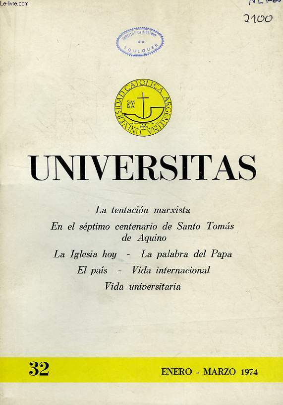 UNIVERSITAS, AO 8, N 32, ENERO-MARZO 1974