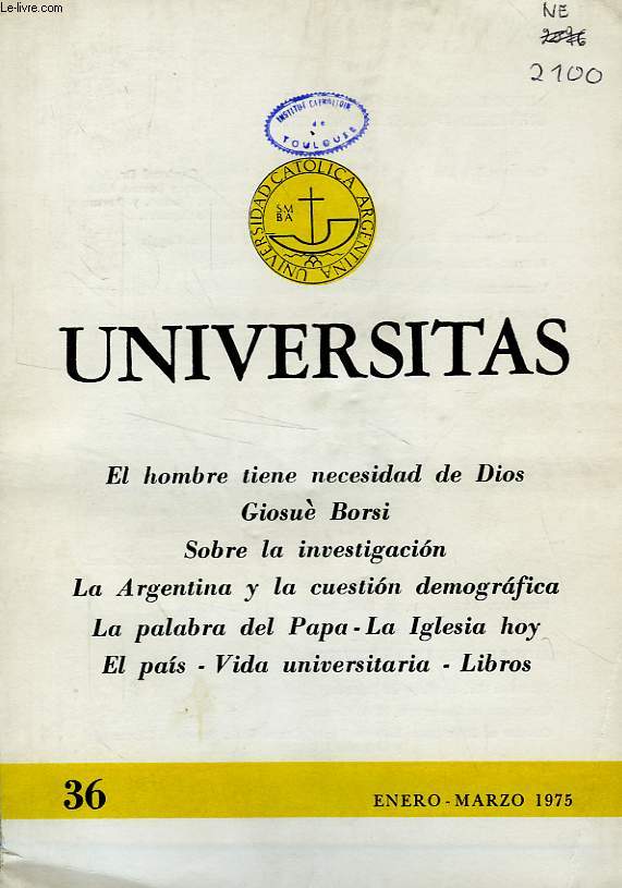 UNIVERSITAS, AO 9, N 36, ENERO-MARZO 1975
