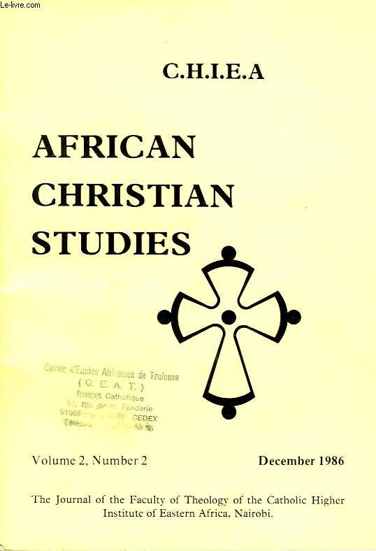 CHIEA, AFRICAN CHRISTIAN STUDIES, VOL. 2, N 2, DEC. 1986