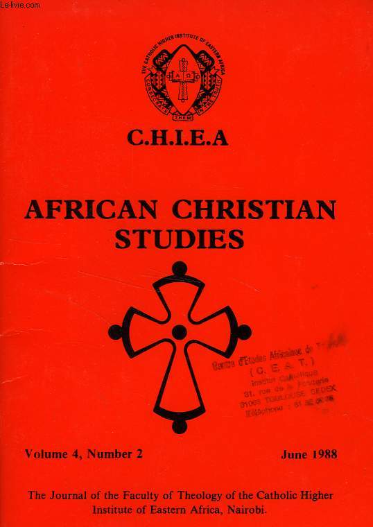 CHIEA, AFRICAN CHRISTIAN STUDIES, VOL. 4, N 2, JUNE 1988