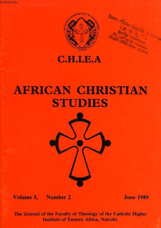 CHIEA, AFRICAN CHRISTIAN STUDIES, VOL. 5, N 2, JUNE 1989