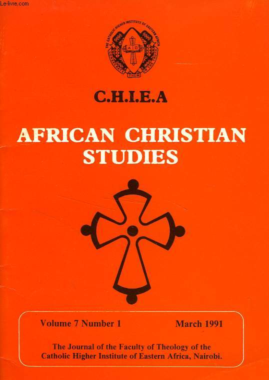 CHIEA, AFRICAN CHRISTIAN STUDIES, VOL. 7, N 1, MARCH 1991