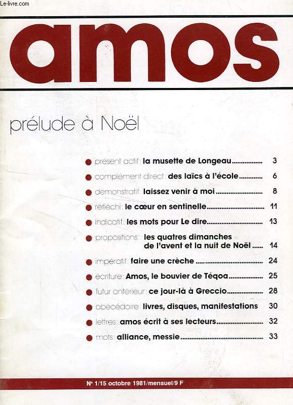 AMOS, N 1, OCT. 1981, PRELUDE A NOEL