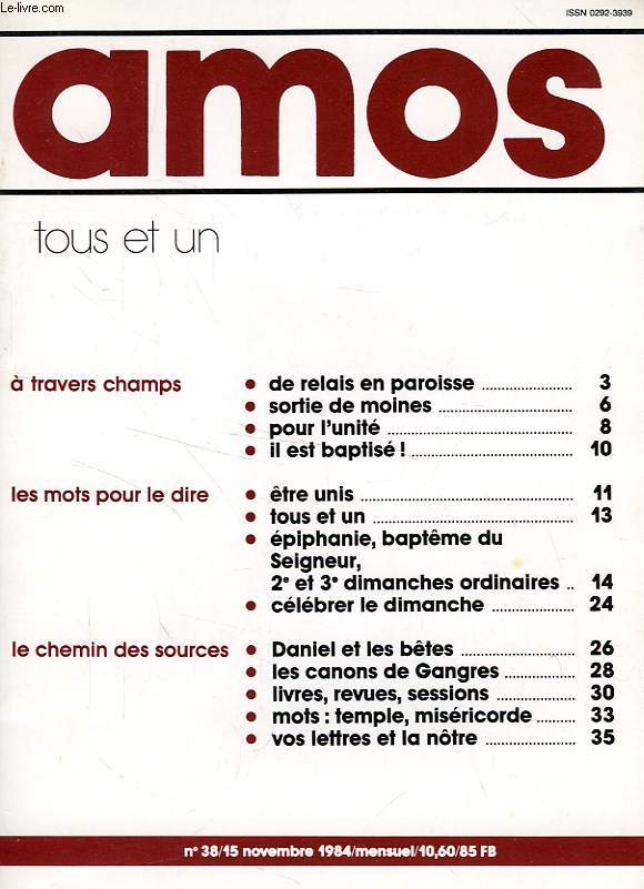AMOS, N 38, NOV. 1984, TOUS ET UN