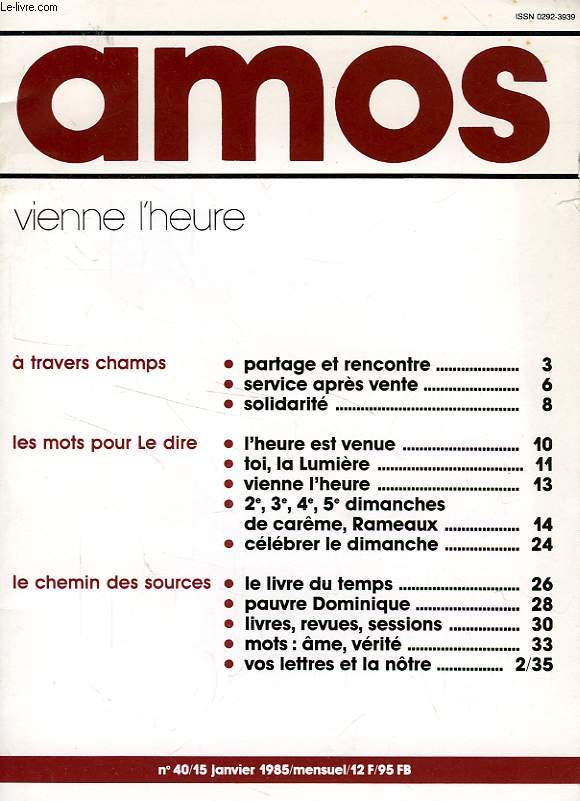 AMOS, N 40, JAN. 1985, VIENNE L'HEURE