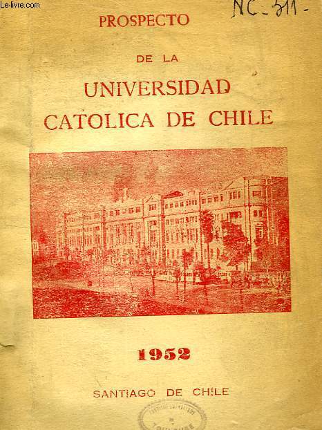 PROSPECTO DE LA UNIVERSIDAD CATOLICA DE CHILE, 1952