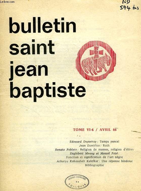 BULLETIN DU CERCLE SAINT JEAN-BAPTISTE, VI-6, AVRIL 1966