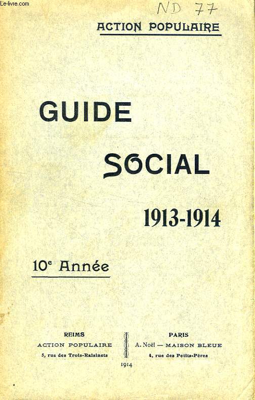 ACTION POPULAIRE, GUIDE SOCIAL, 1913-1914