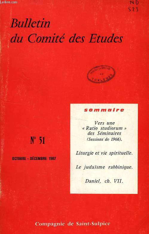 BULLETIN DU COMITE DES ETUDES, N 51, OCT.-DEC. 1967