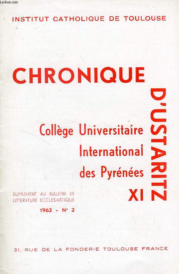 CHRONIQUE, N 2, 1962, USTARITZ