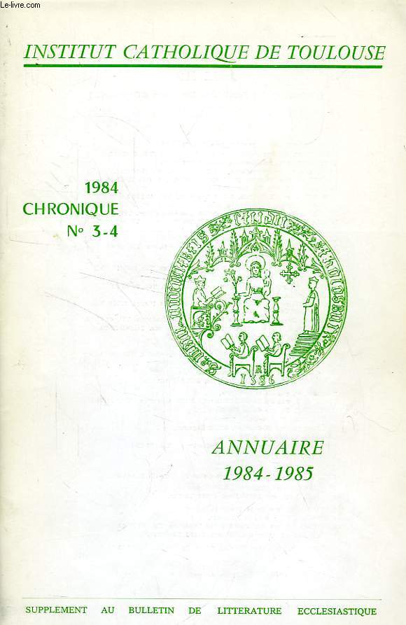 CHRONIQUE, N 3-4, 1984, ANNUAIRE 1984-1985