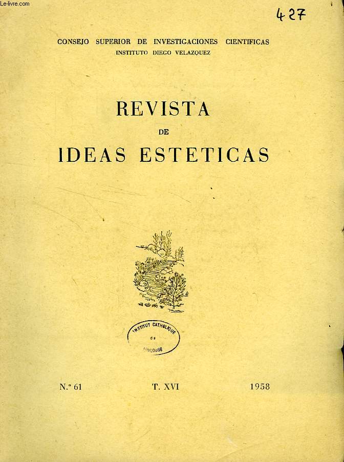 REVISTA DE IDEAS ESTETICAS, T. XVI, N 61, 1958
