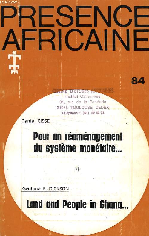 PRESENCE AFRICAINE, N 84, 4e TRIM. 1972