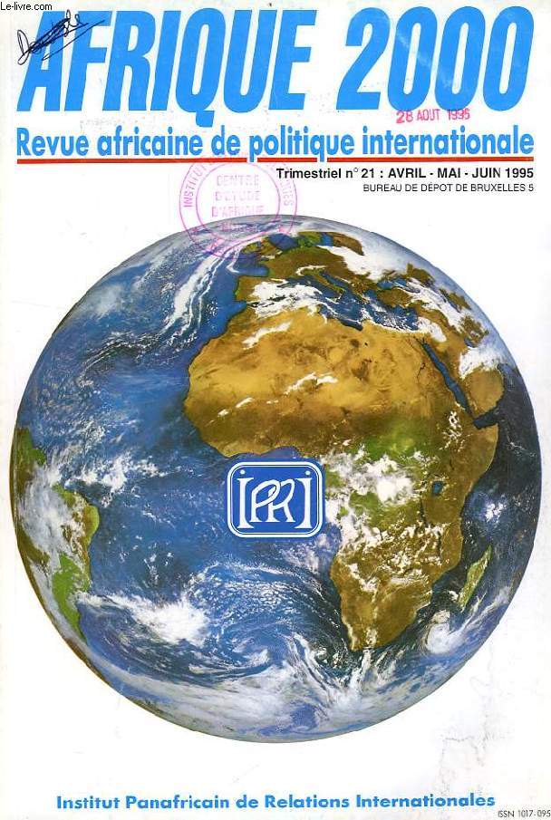 AFRIQUE 2000, N 21, AVRIL-JUIN 1995, REVUE AFRICAINE DE POLITIQUE INTERNATIONALE