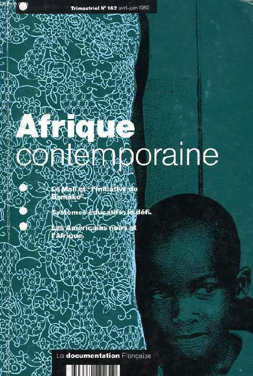 AFRIQUE CONTEMPORAINE, N 162, AVRIL-JUIN 1992