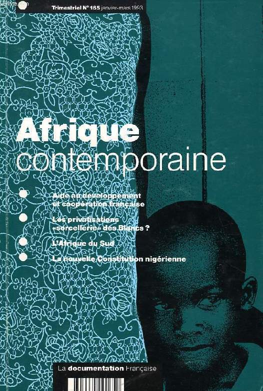 AFRIQUE CONTEMPORAINE, N 165, JAN.-MARS 1993