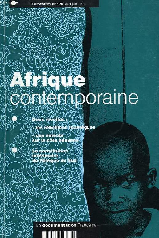 AFRIQUE CONTEMPORAINE, N 170, AVRIL-JUIN 1994