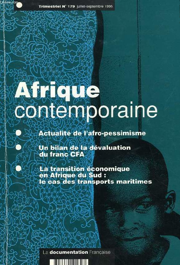 AFRIQUE CONTEMPORAINE, N 179, JUILLET-SEPT. 1996