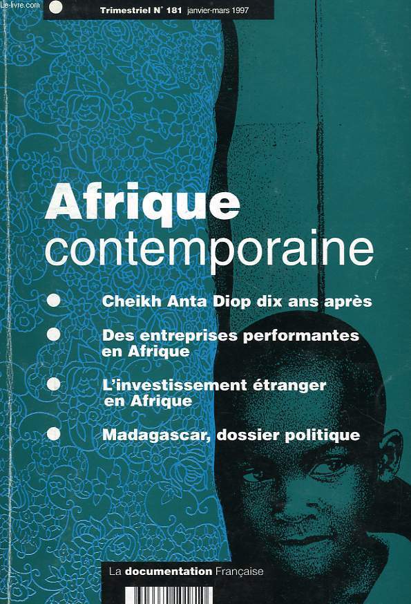 AFRIQUE CONTEMPORAINE, N 181, JAN.-MARS 1997