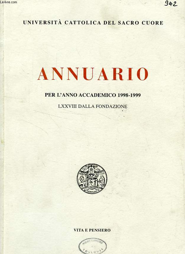 ANNUARIO PER L'ANNO ACCADEMICO 1998-1999