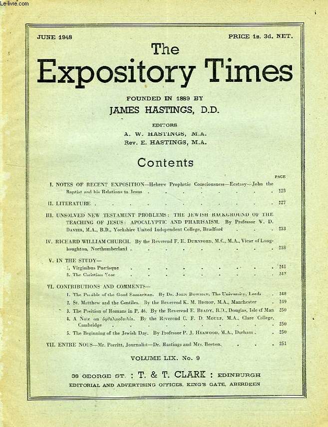 THE EXPOSITORY TIMES, JUNE 1948