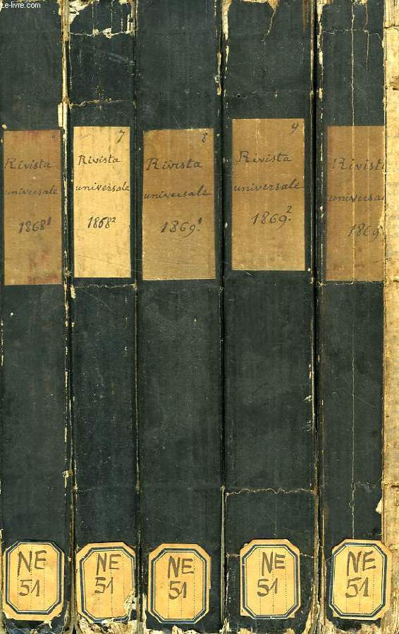 RIVISTA UNIVERSALE, 1867-1869, 5 VOLUMES