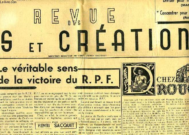 REVUE DES ARTS ET CREATIONS, 2e ANNEE, N.S., N 30, OCT. 1947