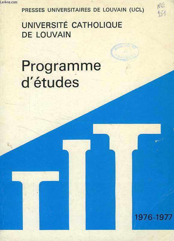 UNIVERSITE CATHOLIQUE DE LOUVAIN, PROGRAMME, 1976-1977
