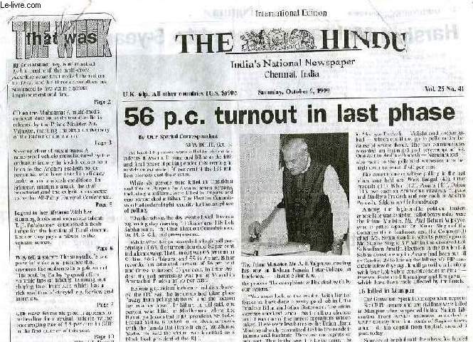 THE HINDU, 1999-2004, 201 NUMEROS, INDIA'S NATIONAL NEWSPAPER, CHENNAI, INDIA (INCOMPLET)