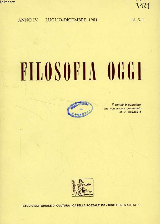 FILOSOFIA OGGI, ANNO IV, N 3-4, LUGLIO-DIC. 1981