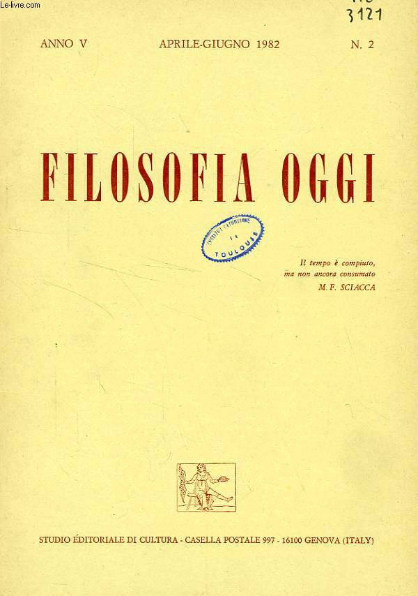 FILOSOFIA OGGI, ANNO V, N 2, APRILE-GIUGNO 1982