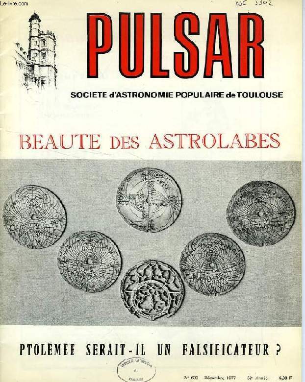 PULSAR, SOCIETE D'ASTRONOMIE POPULAIRE DE TOULOUSE, 68e ANNEE, N 600, DEC. 1977