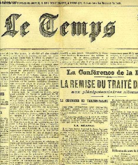 LE TEMPS, N 21124, 9 MAI 1919