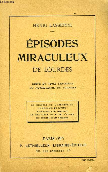 EPIDODES MIRACULEUX DE LOURDES