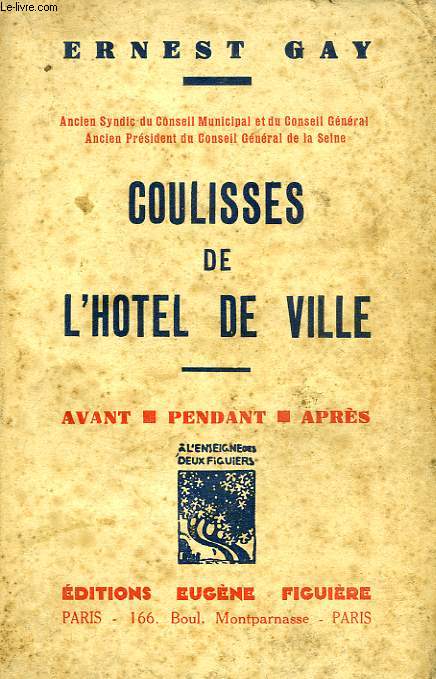 COULISSES DE L'HOTEL DE VILLE