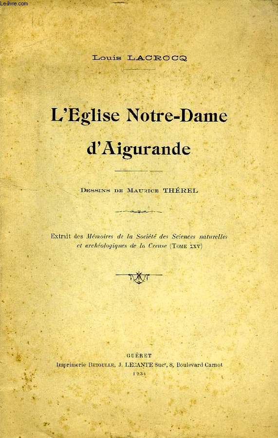 L'EGLISE NOTRE-DAME D'AIGURANDE