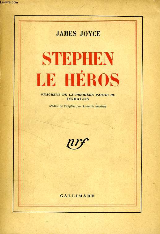 STEPHEN LE HEROS, FRAGMENT DE LA PREMIERE PARTIE DE DEDALUS