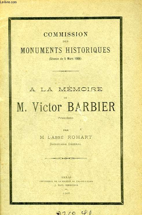 A LA MEMOIRE DE M. VICTOR BARBIER