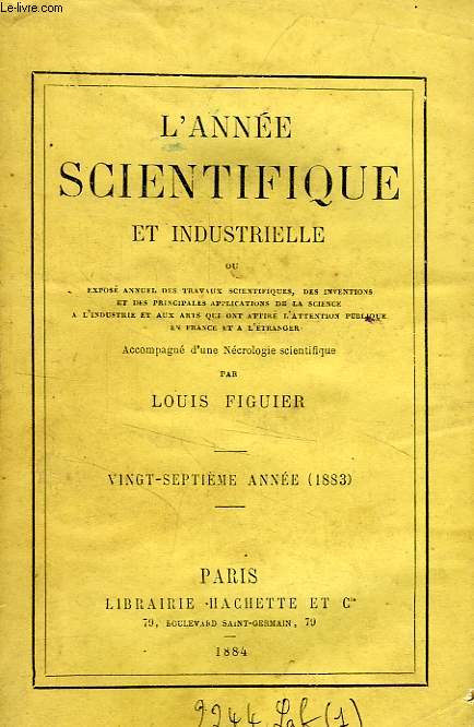 L'ANNEE SCIENTIFIQUE ET INDUSTRIELLE, 27e ANNEE (1883)