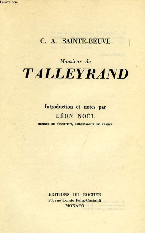 MONSIEUR DE TALLEYRAND