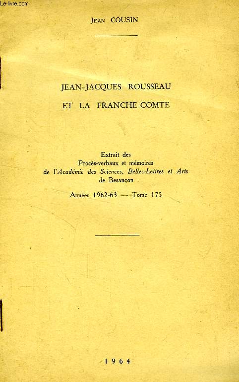 JEAN-JACQUES ROUSSEAU ET LA FRANCHE-COMTE