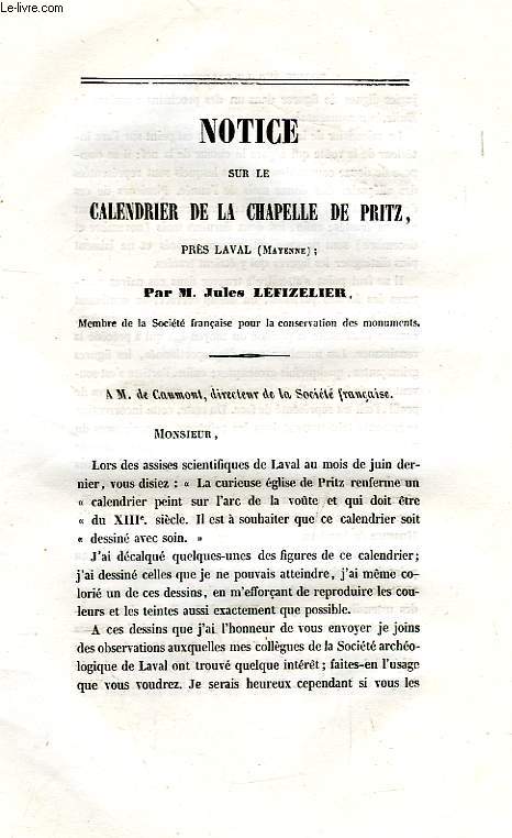 SEANCE TENUE A PARIS, LE 22 MARS 1854, PAR LA SOCIETE FRANCAISE POUR LA CONSERVATION DES MONUMENTS
