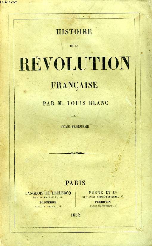 HISTOIRE DE LA REVOLUTION FRANCAISE, TOME III