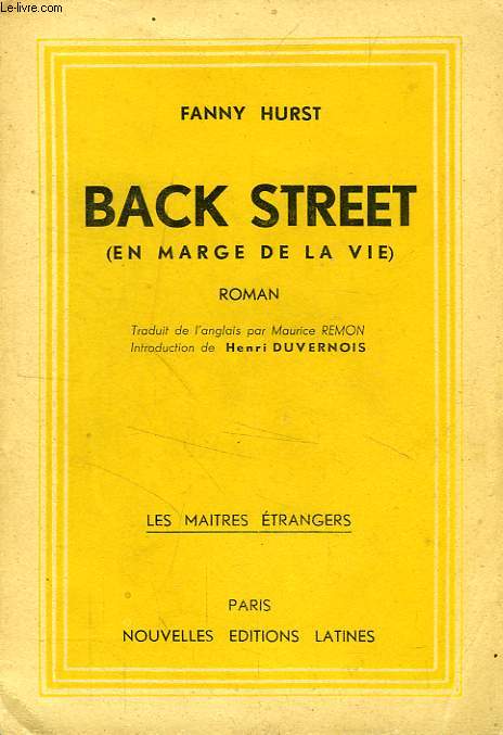 BACK STREET (EN MARGE DE LA VIE)