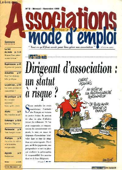 ASSOCIATIONS MODE D'EMPLOI, N 3, NOV. 1998