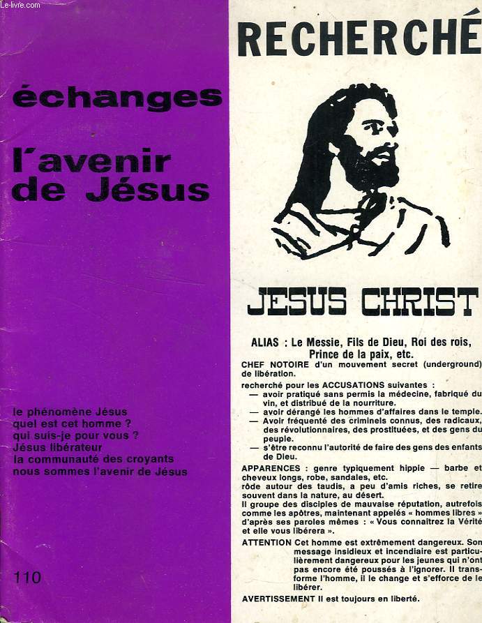 ECHANGES, N 110, L'AVENIR DE JESUS