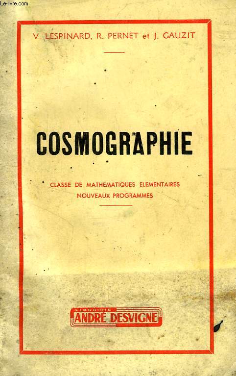 COSMOGRAPHIE, CLASSE DE MATHEMATIQUES ELEMENTAIRES